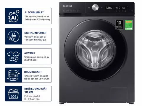 Máy giặt Samsung AI EcoBubble Inverter 10 kg WW10DG6U34LESV