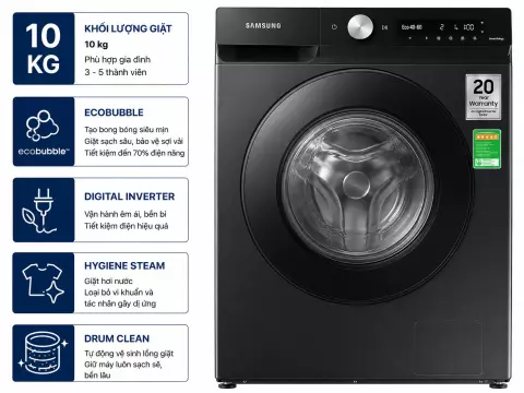 Máy giặt Samsung Inverter 10 kg WW10TP44DSB/SV
