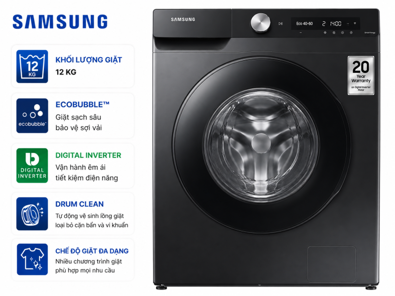 Máy giặt Samsung Inverter 12 kg WW12CGC04DABSV