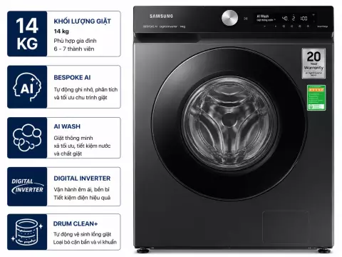 Máy giặt Samsung Bespoke AI Inverter 14 kg WW14BB944DGBSV