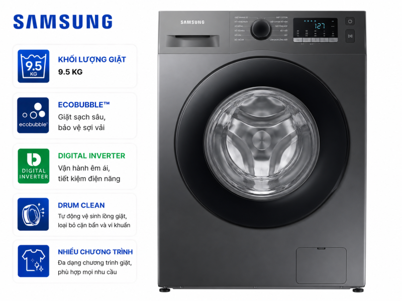 Máy giặt Samsung Inverter 9.5kg WW95TA046AX/SV