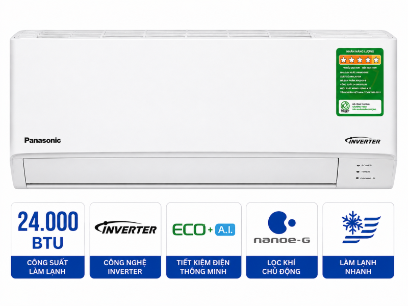 Điều hòa Panasonic 24000 BTU 1 chiều inverter XPU24XKH-8