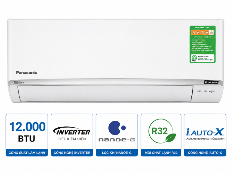 Điều hòa Panasonic 12000BTU 1 chiều inverter cao cấp XU12BKH-8
