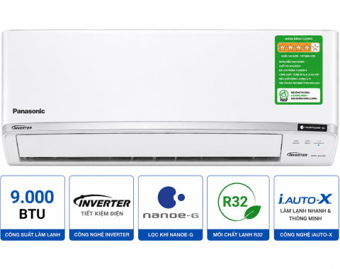 Điều hòa Panasonic 9000BTU 1 chiều inverter cao cấp XU9BKH-8