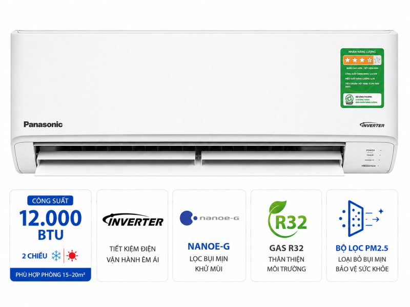 Điều hòa Panasonic 12000 BTU 2 chiều inverter XZ12BKH-8