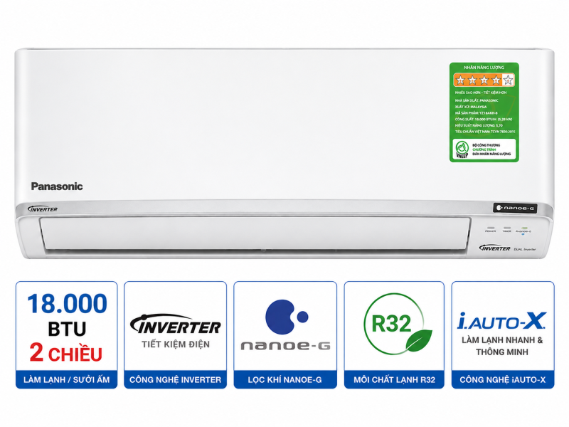 Điều hòa Panasonic 2 chiều 18.000BTU inverter YZ18AKH-8