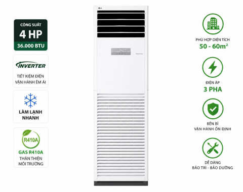 Điều hòa tủ đứng LG Inverter 4 HP ZPNQ36LR5A0 (3 Pha)