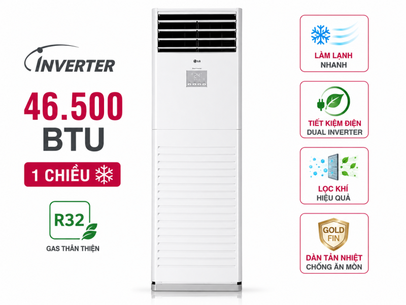 Điều hòa tủ đứng LG Inverter 46500 BTU ZPNQ48GT3A0