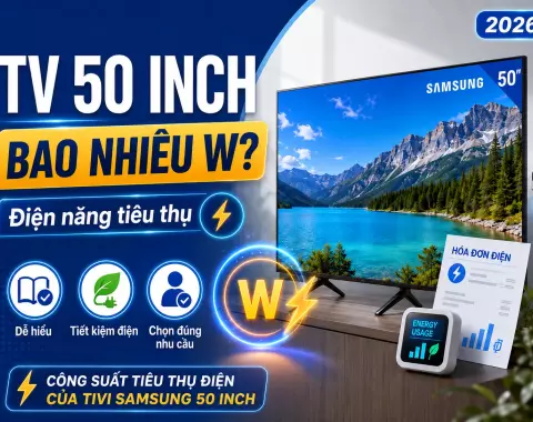 Công suất tiêu thụ điện của tivi Samsung 50 inch: Bao nhiêu W?