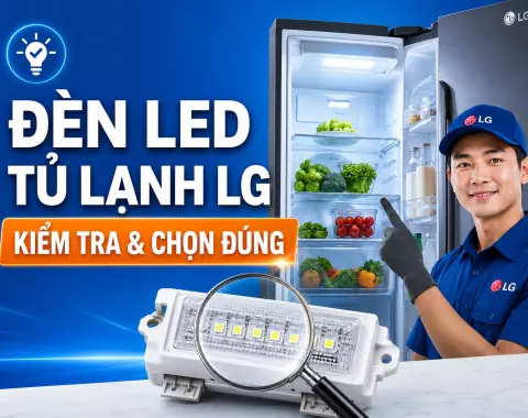 Đèn LED tủ lạnh LG: Cách kiểm tra và chọn đúng linh kiện