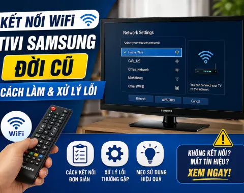Kết nối WiFi cho tivi Samsung đời cũ: Cách làm và xử lý lỗi