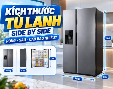 Kích Thước Tủ Lạnh Side by Side: Rộng, Sâu, Cao Bao Nhiêu?