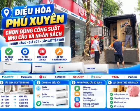 Mua ở Điều hòa Phú Xuyên: Chọn đúng công suất, nhu cầu và ngân sách