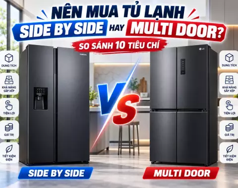 Nên Mua Tủ Lạnh Side by Side Hay Multi Door? So Sánh 10 Tiêu Chí