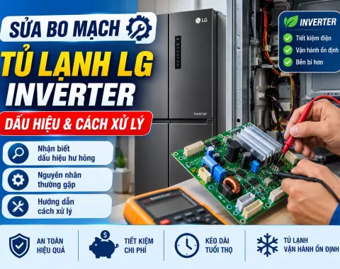Sửa bo mạch tủ lạnh LG Inverter: Dấu hiệu và cách xử lý