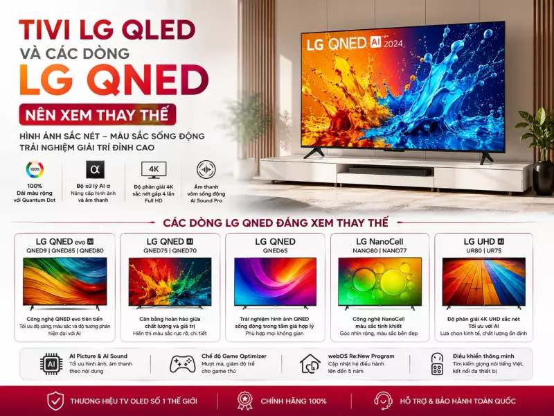 Tivi LG QLED có không? Nên chọn LG QNED nào?