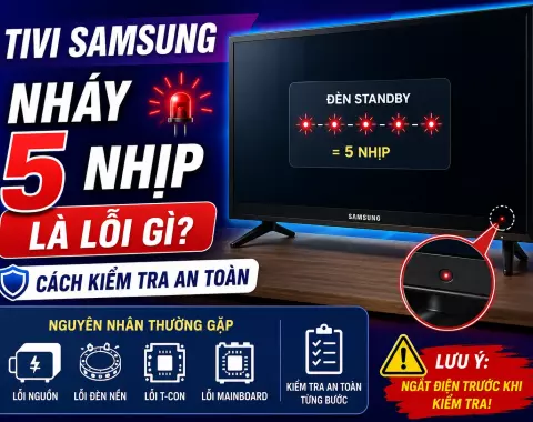 Tivi Samsung nháy 5 nhịp là lỗi gì? Cách kiểm tra an toàn