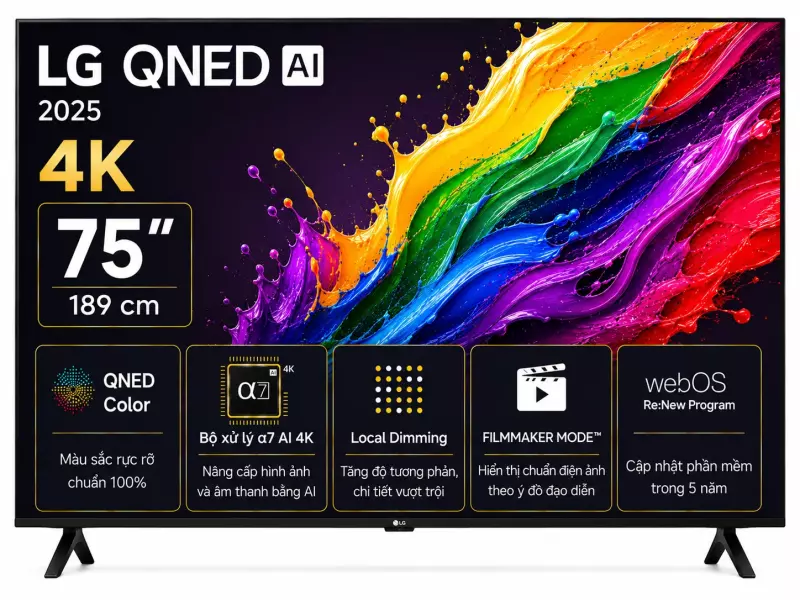 Smart Tivi QNED LG AI 4K 75 inch 75QNED82ASA