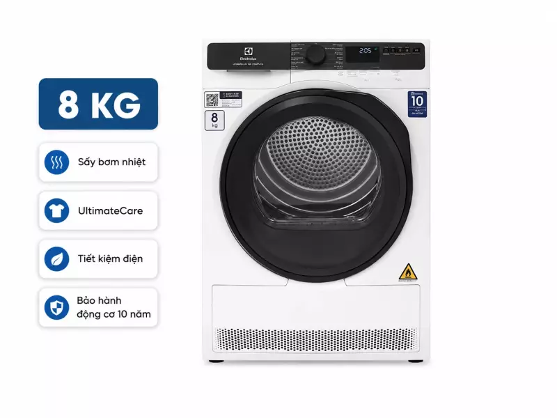 Máy sấy bơm nhiệt Electrolux UltimateCare 8 kg EDH803J5WC