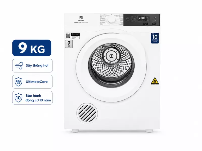Máy sấy thông hơi Electrolux UltimateCare 9 kg EDV904H3WC