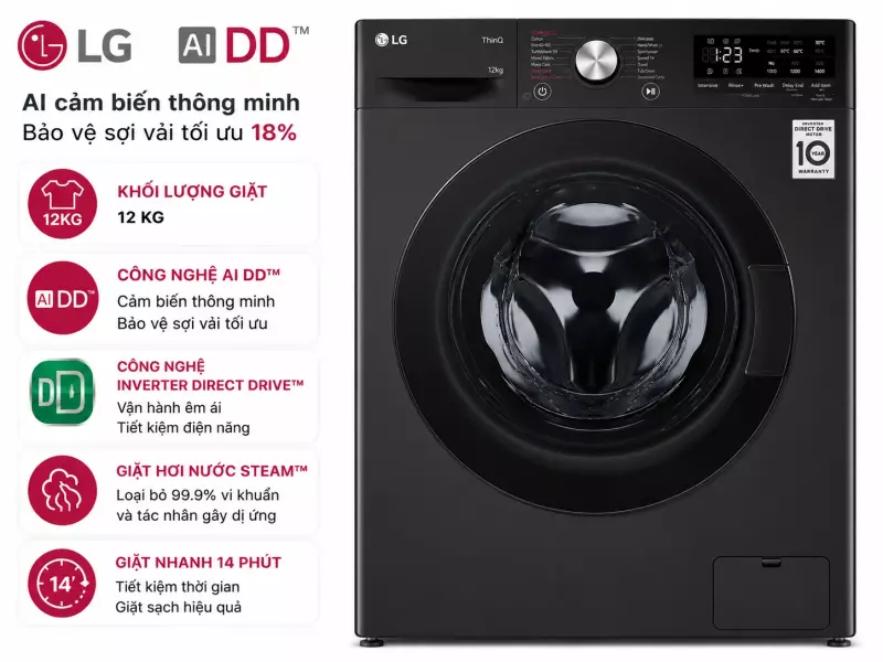 Máy giặt LG AI DD Inverter 12 kg FV1412S3BA