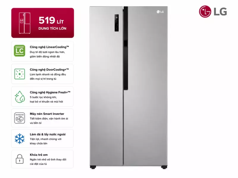 Tủ lạnh LG Inverter 519 lít GR-B256JDS