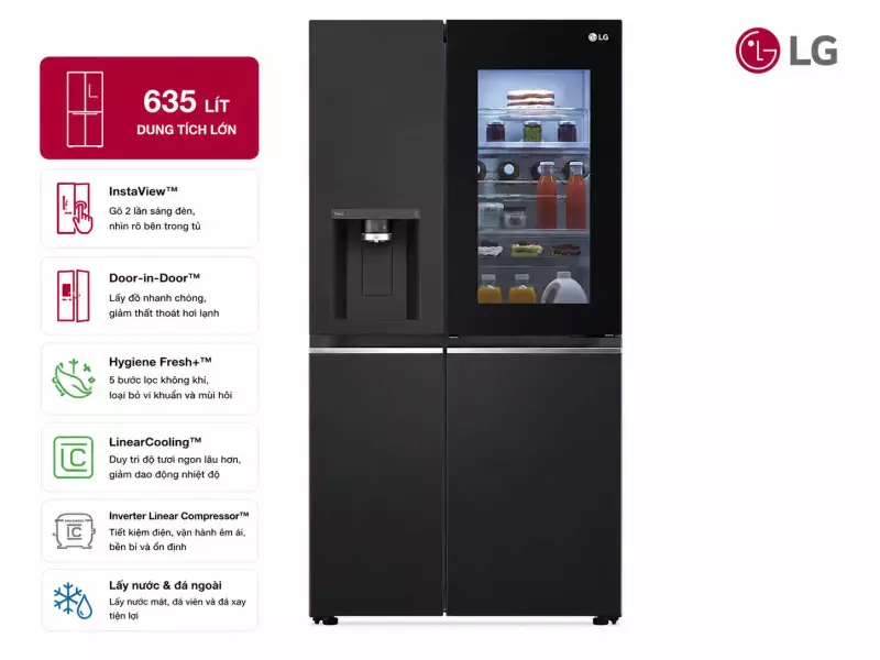 Tủ lạnh LG Inverter 635 Lít Side By Side InstaView Door-in-Door GR-X257BL