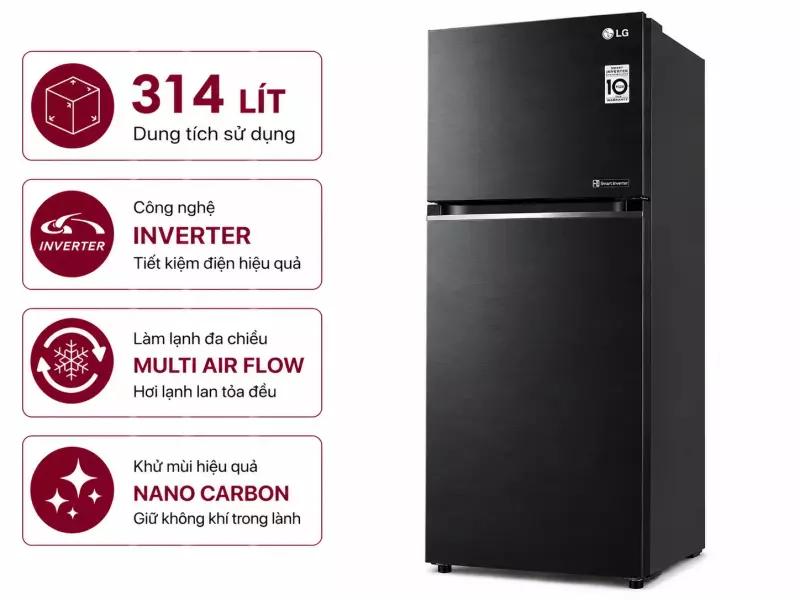 Tủ lạnh LG Inverter 314 lít LTD31BLM