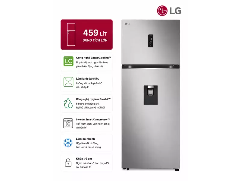 Tủ lạnh LG Inverter 459 lít LTD46SVMA