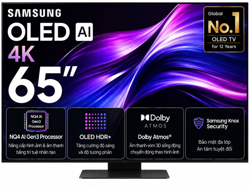 Smart Tivi OLED Samsung AI 4K 65 inch QA65S90F