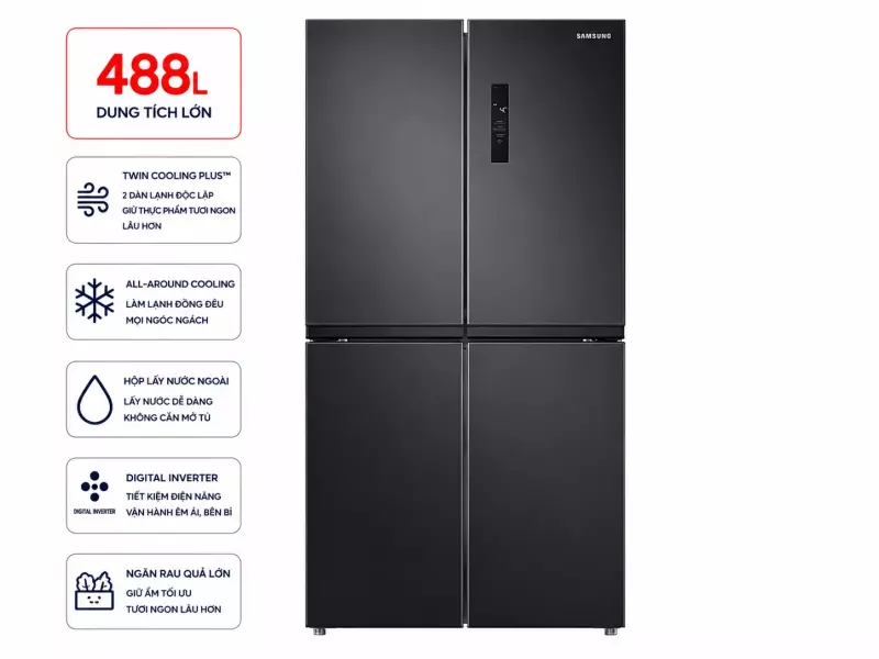 Tủ lạnh Samsung Inverter 488 lít RF48A4000B4/SV