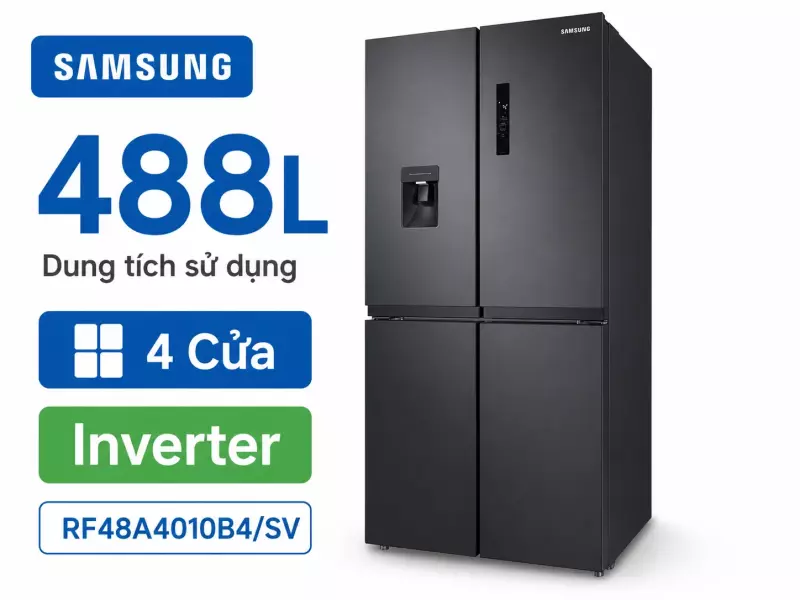 Tủ lạnh Samsung Inverter 488 lít RF48A4010B4/SV