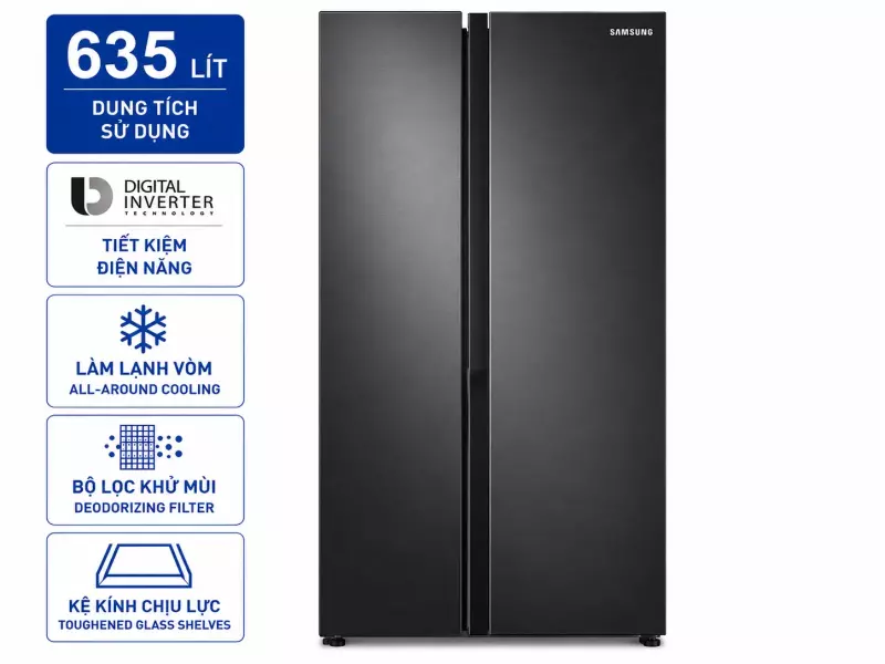 Tủ lạnh Samsung Inverter 635 lít RS64R5301B4/SV