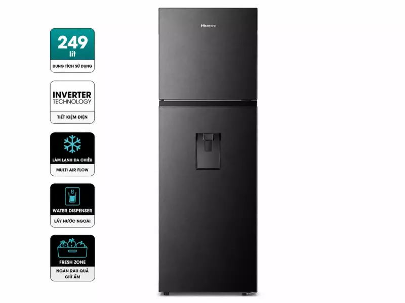 Tủ lạnh Hisense Inverter 249 lít RT328N4EBND