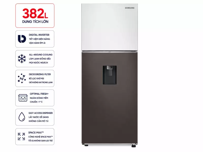 Tủ lạnh Samsung Inverter 382 lít Bespoke RT38CB6784C3SV