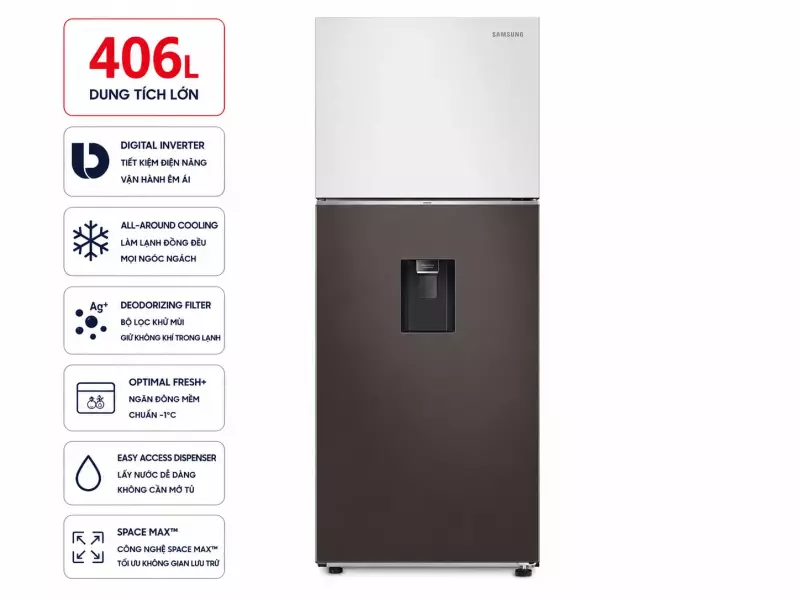 Tủ lạnh Samsung Inverter 406 lít RT42CB6784C3SV