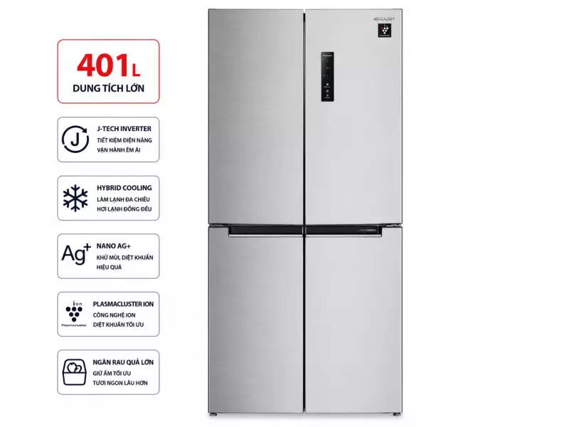 Tủ lạnh Sharp Inverter 401 lít SJ-FXP480V-SL