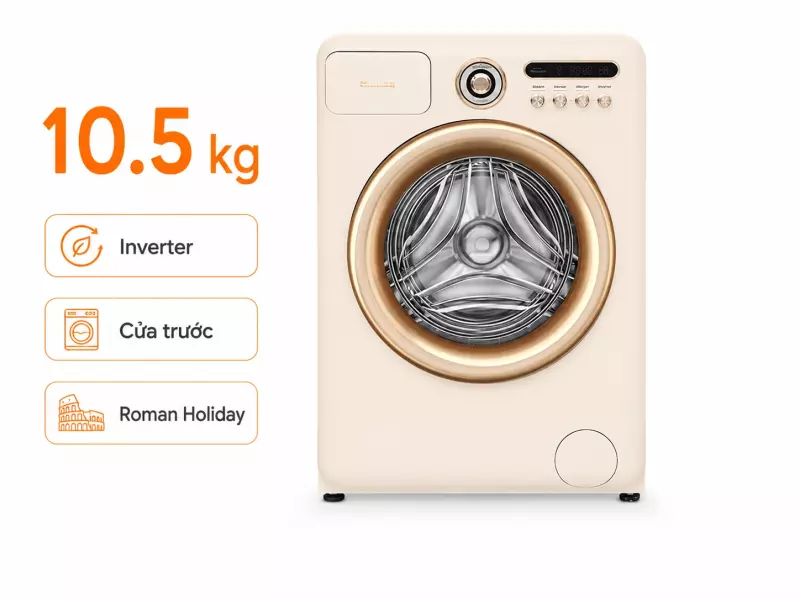 Máy giặt Hisense Roman Holiday Inverter 10.5 kg WF105R5