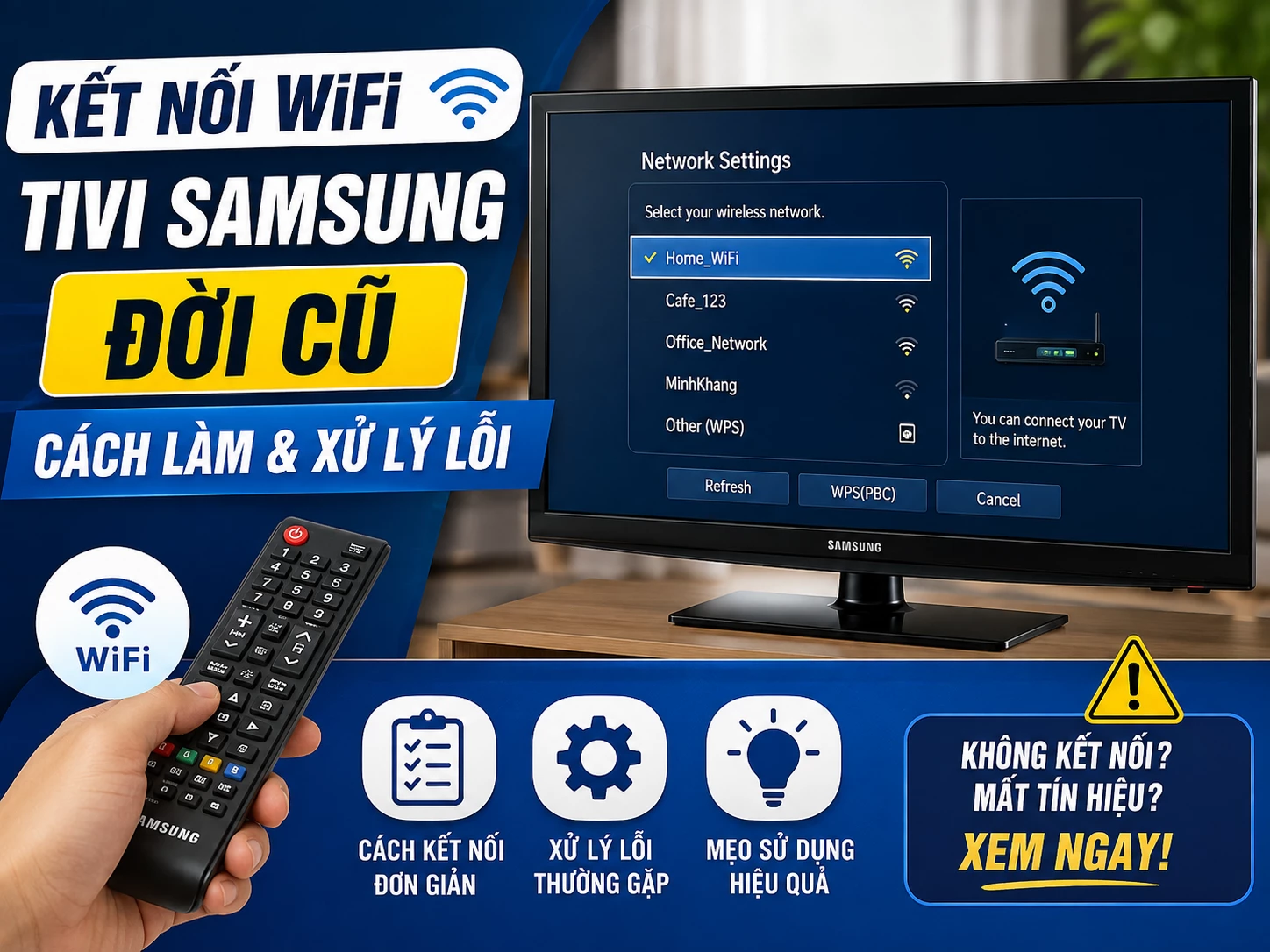 kết nối wifi cho tivi samsung đời cũ theo từng trường hợp