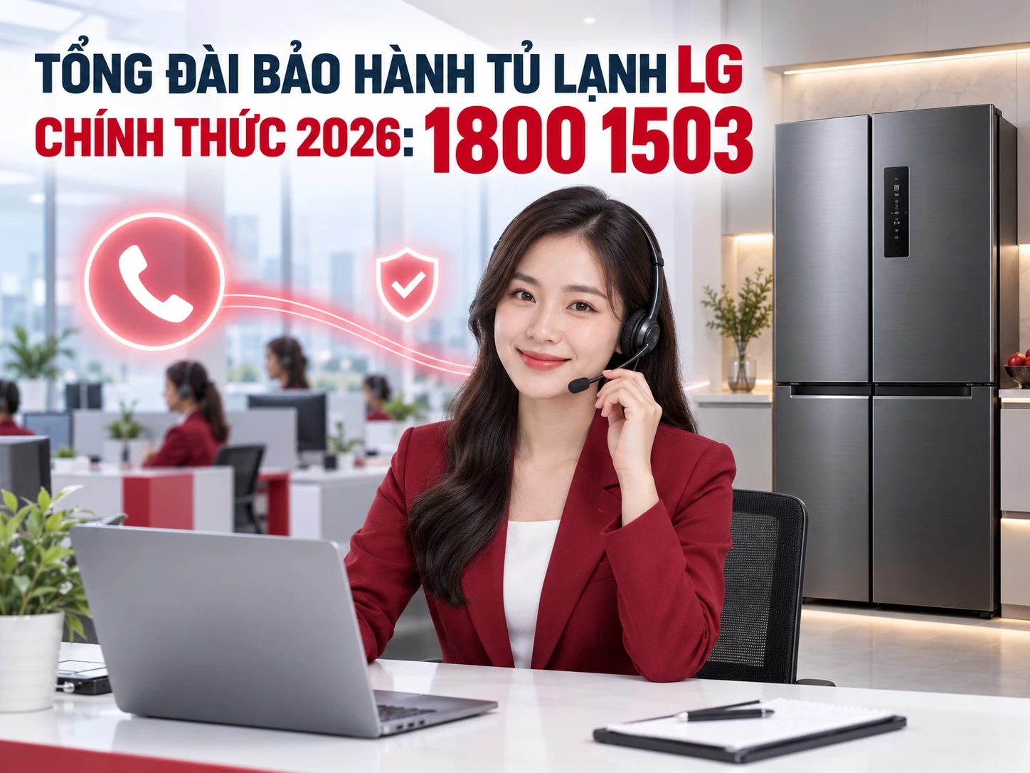 Tổng đài bảo hành tủ lạnh LG chính thức 1800 1503