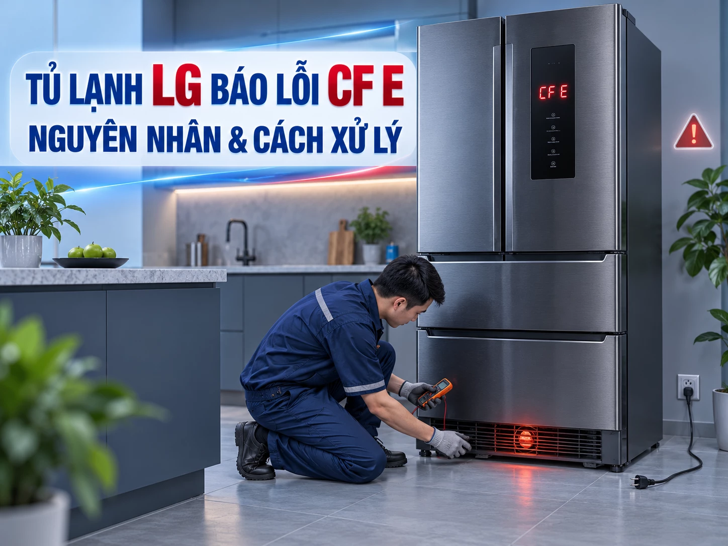 Mã lỗi CF E trên tủ lạnh LG Tủ lạnh LG báo lỗi CF E trên màn hình điều khiển