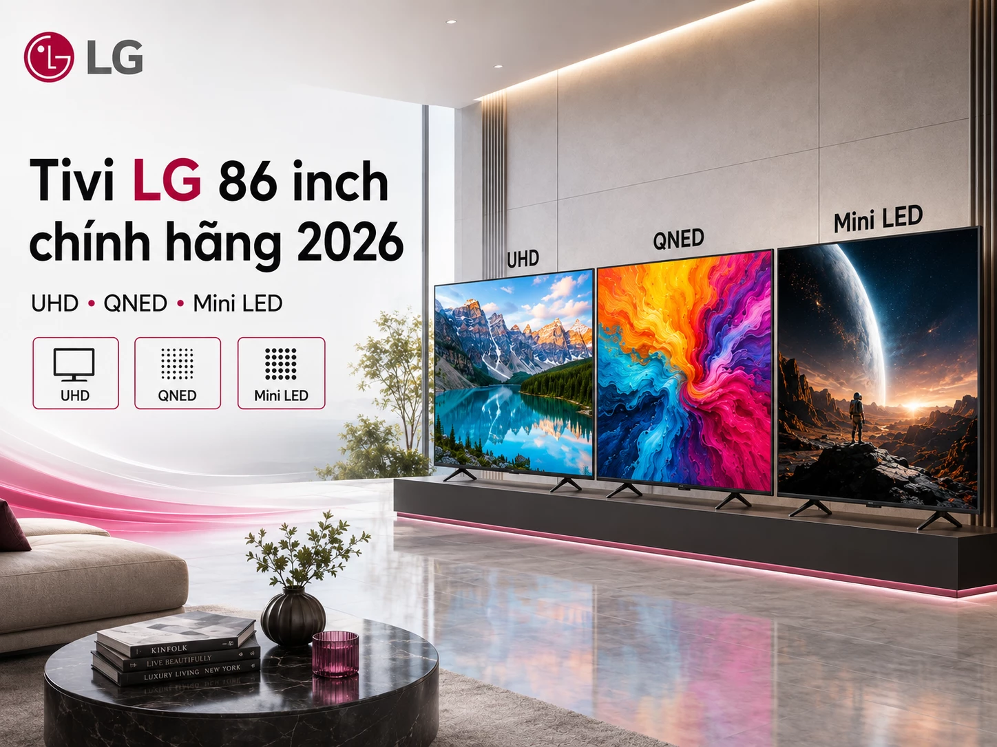 Tivi LG 86 inch chính hãng UHD và QNED 4K