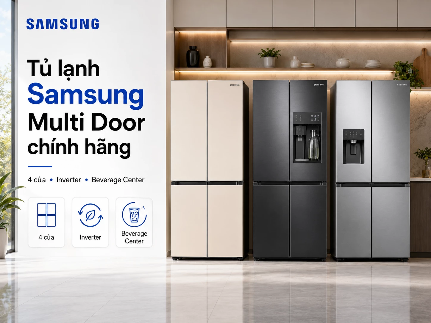 Tủ lạnh Samsung Multi Door 4 cửa chính hãng